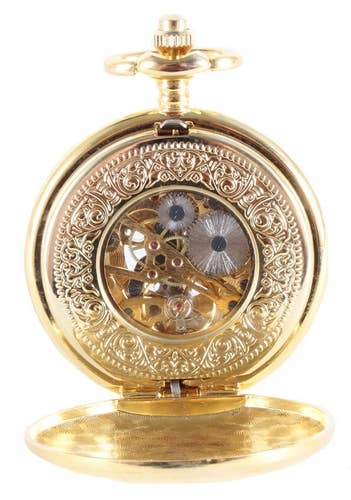Gold Half Hunter Mechanical Pocket Watch