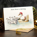 Seven Swans a-Swimming Christmas Card