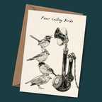Four Calling Birds Christmas Card
