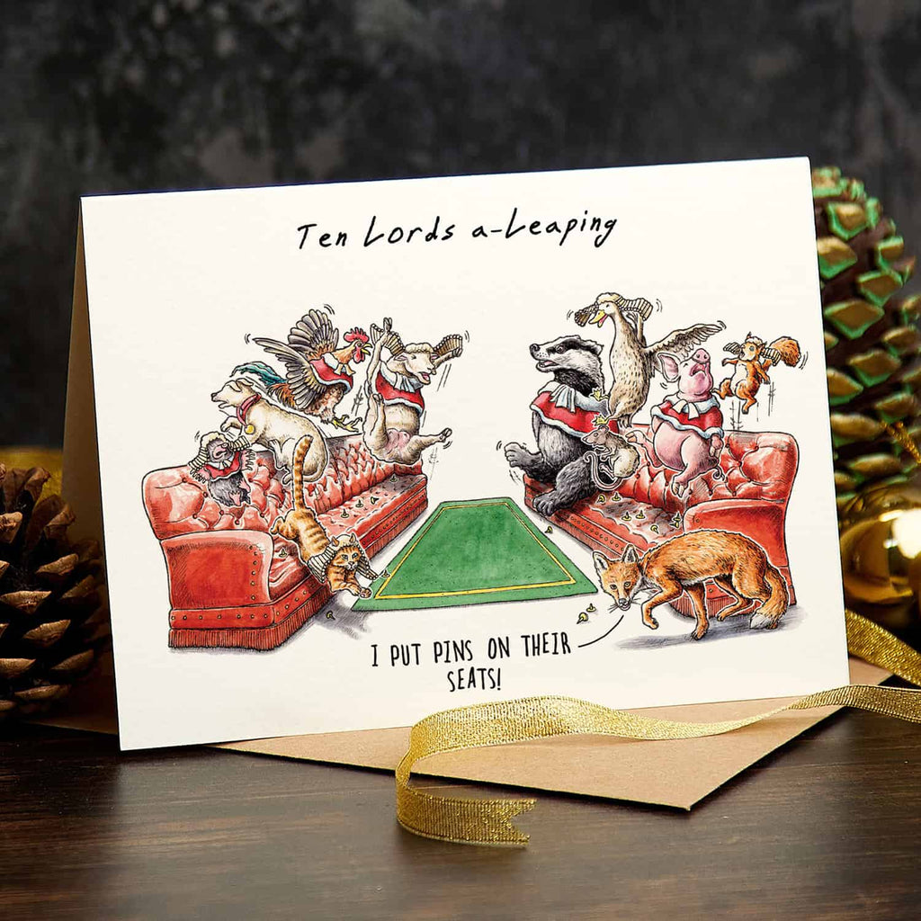 Ten Lords a-Leaping Christmas Card
