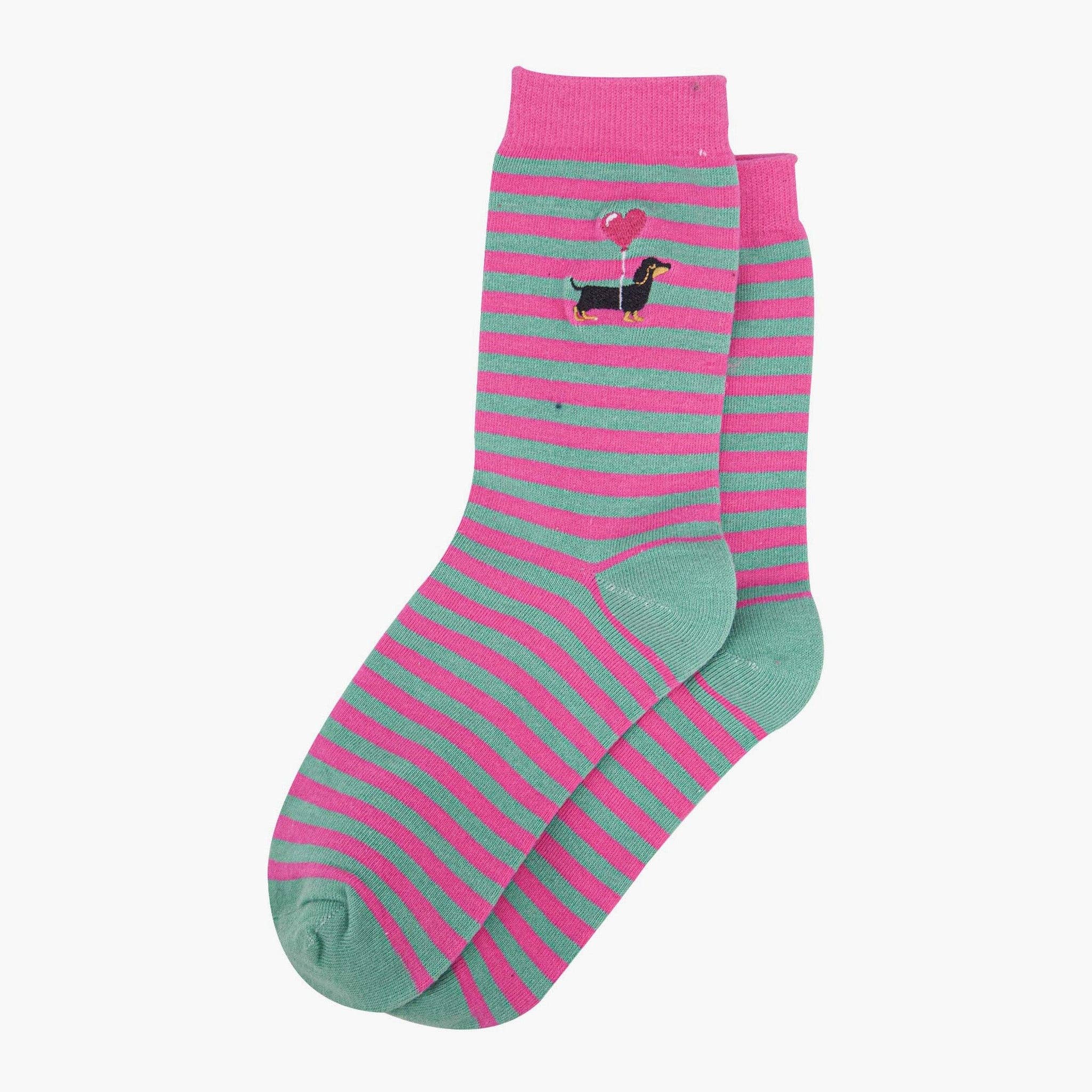 Women's Socks - Sausage Dog Stripe