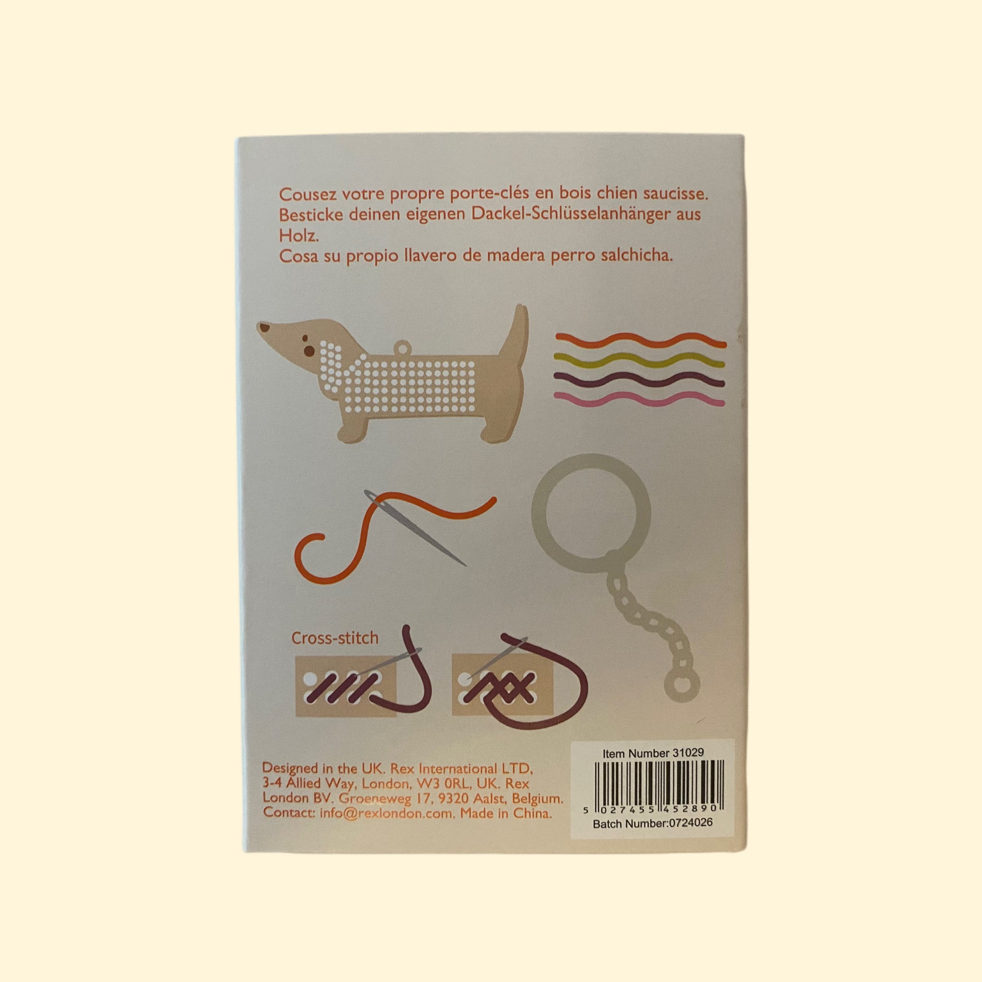 Stitch Your Own Sausage Dog Keyring