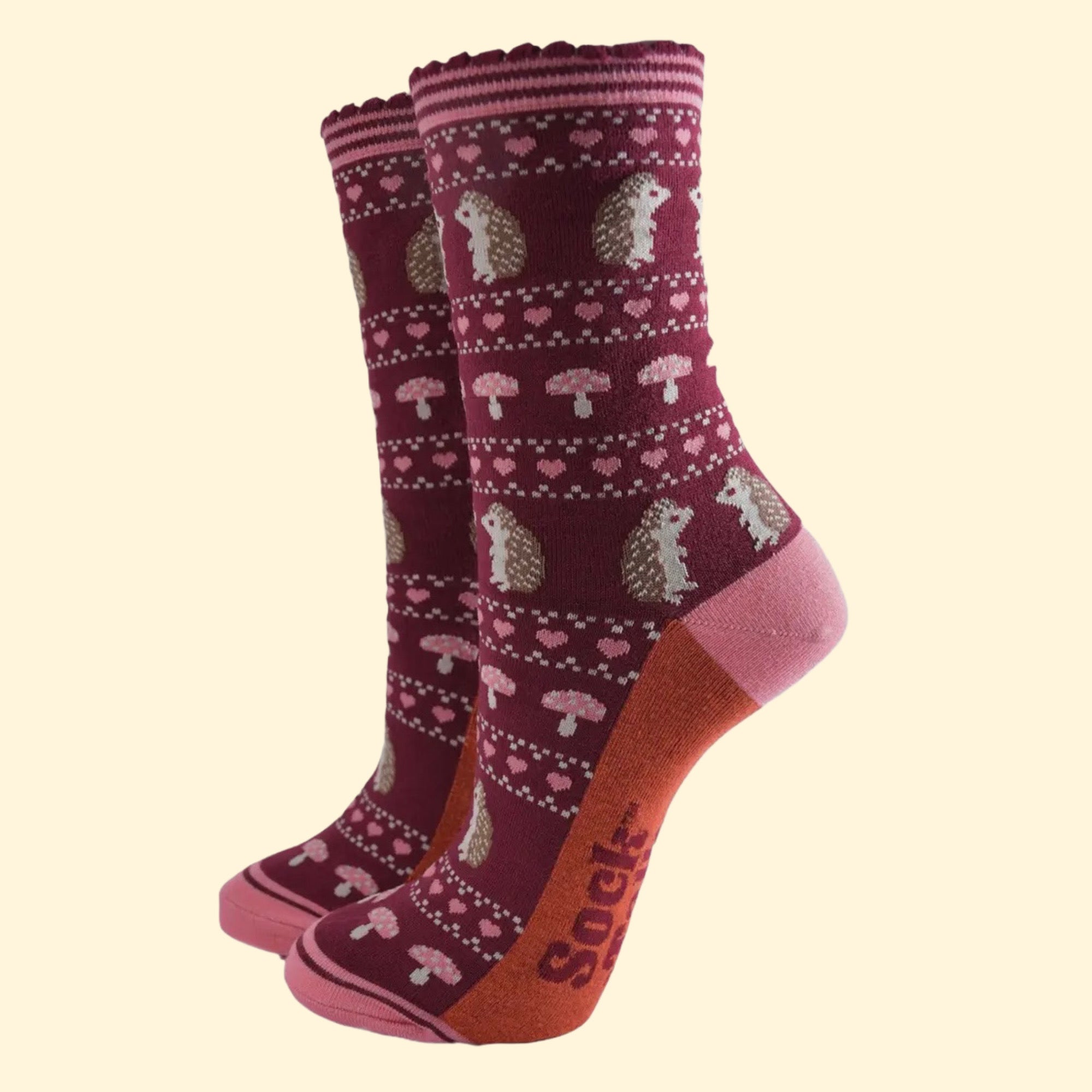 Women's Bamboo Socks - Hedgehog Fair Isle