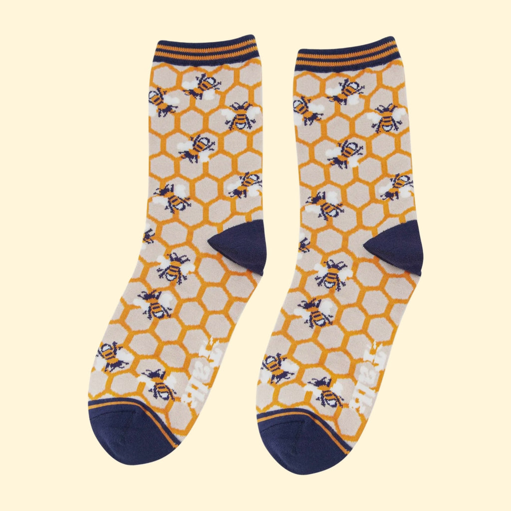 Women's Bamboo Socks - Honeycomb & Bee