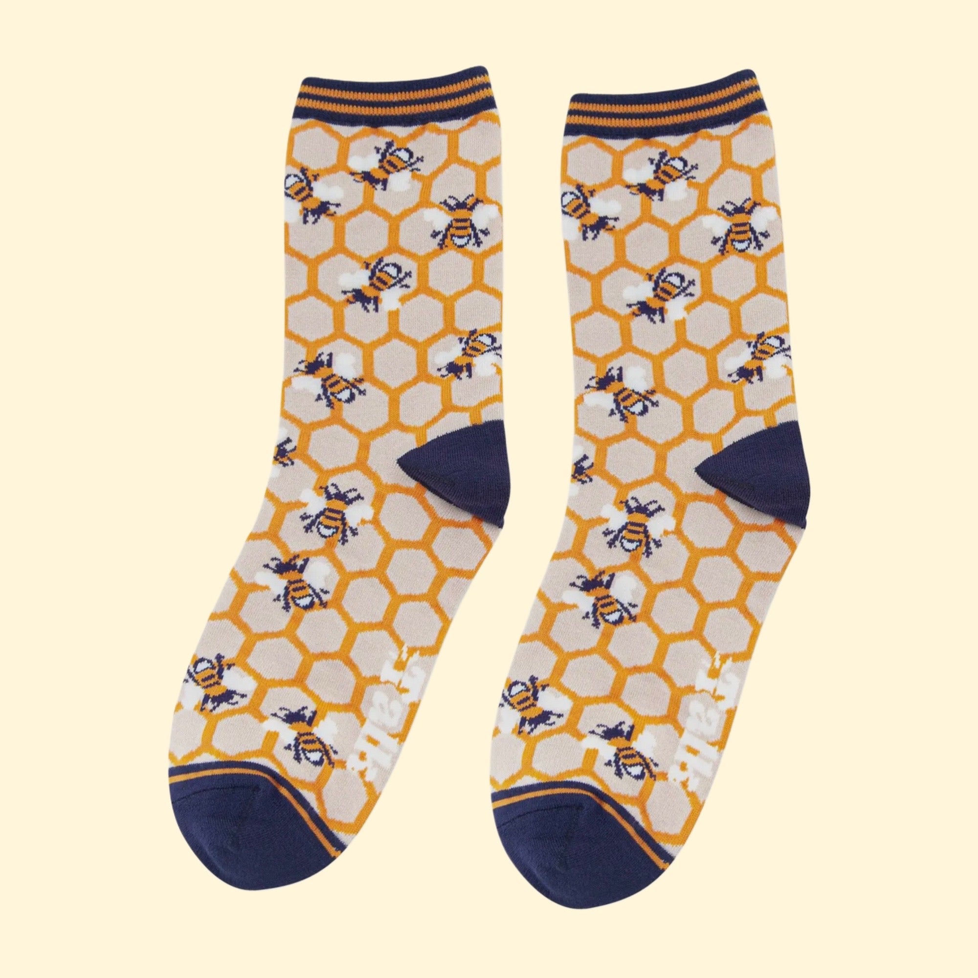 Women's Bamboo Socks - Honeycomb & Bee