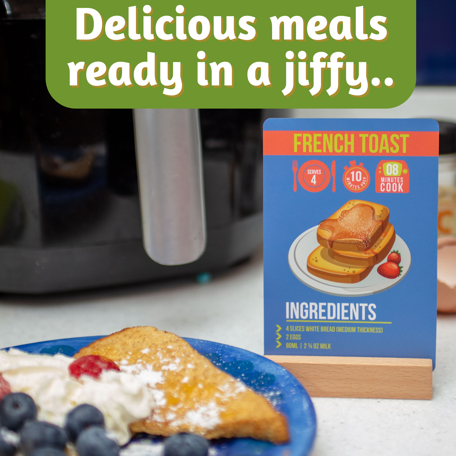 Easy Eats - Air Fryer Recipe Cards - 10 Minute Prep Recipes