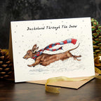 Dachshund Through The Snow Christmas Card