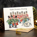 Twelve Drummers Drumming Christmas Card