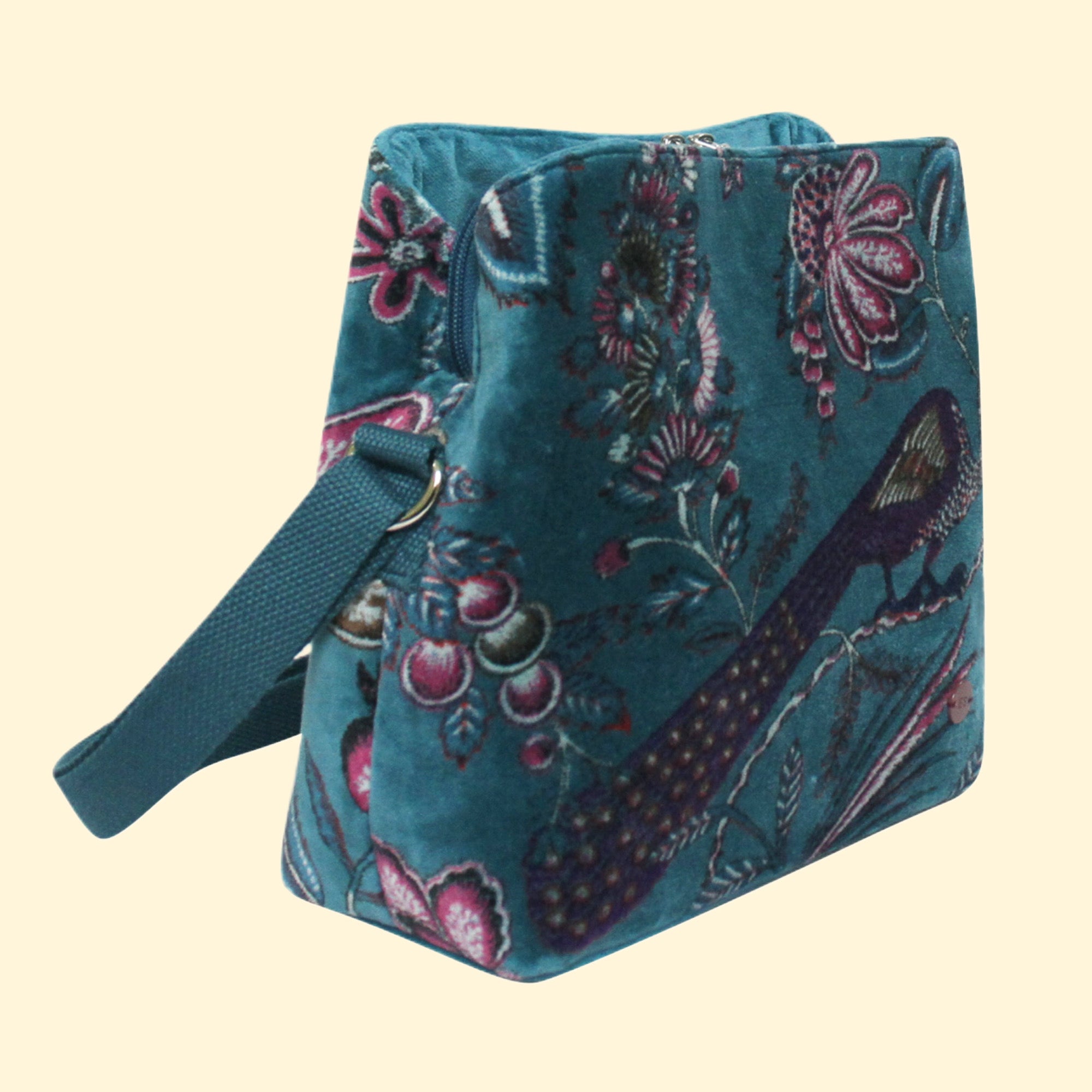 Earth Squared Velvet Logan Bag - Teal