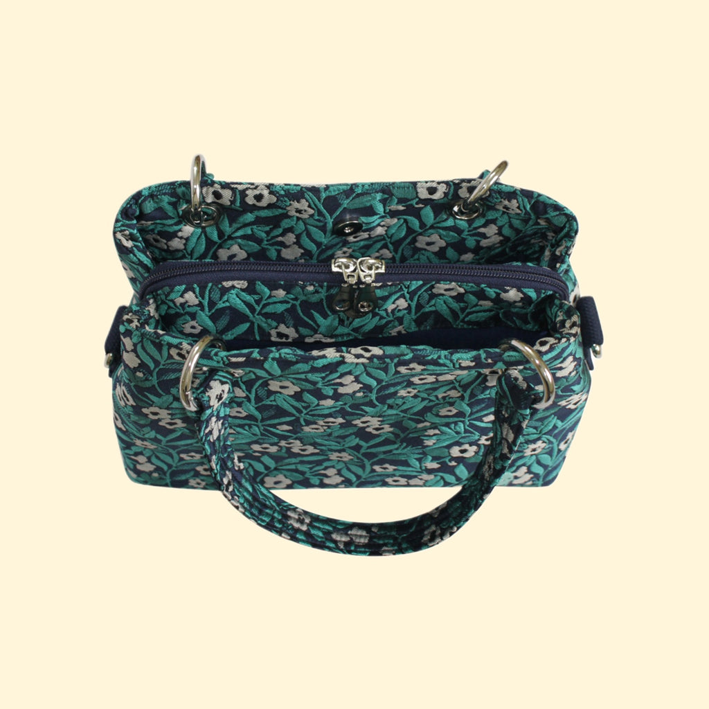 Earth Squared Jacquard Camille Bag - Teal