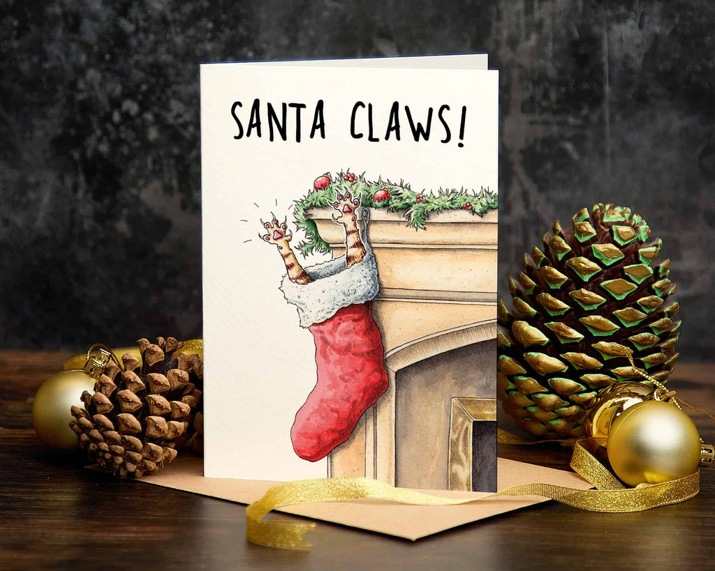 Santa Claws Christmas Card