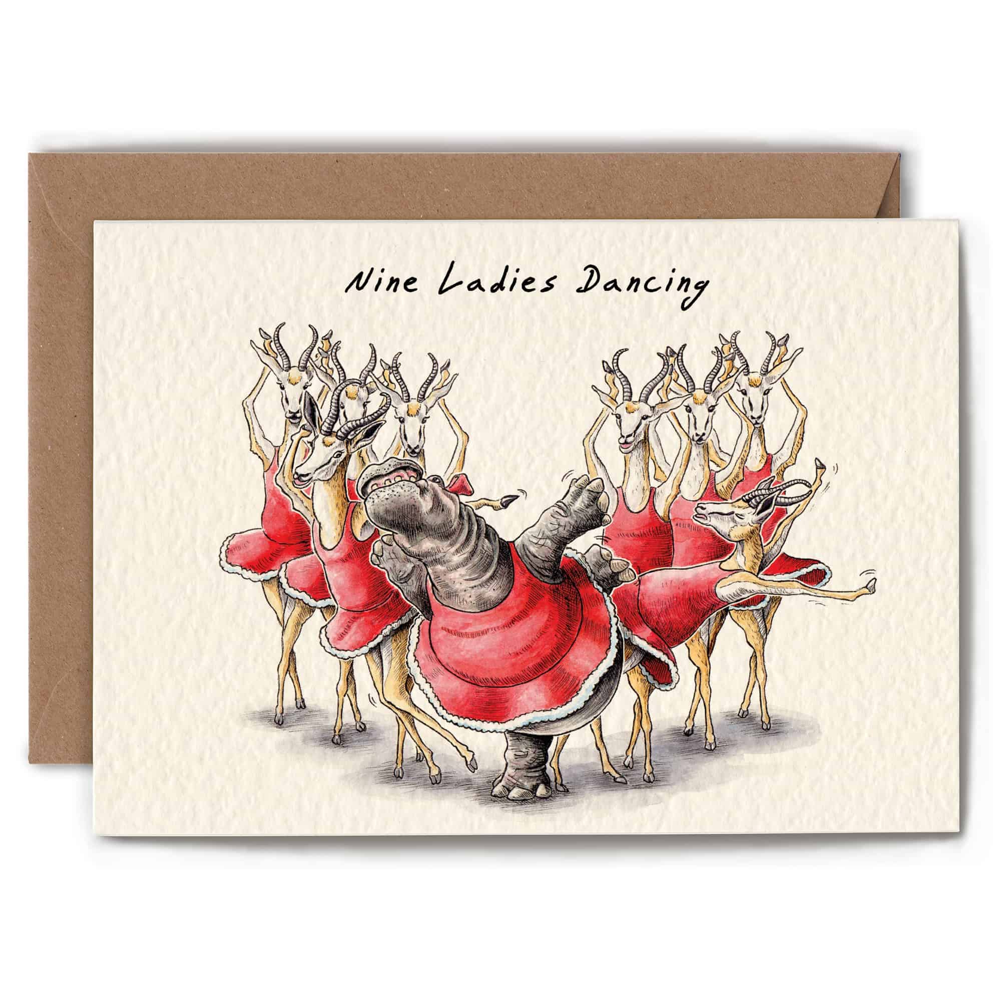 Nine Ladies Dancing Christmas Card