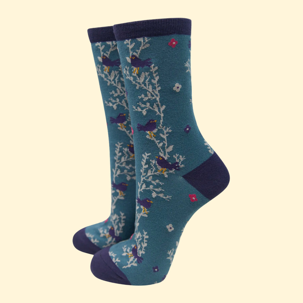 Women's Bamboo Socks - Blackbird