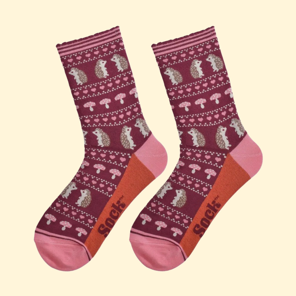 Women's Bamboo Socks - Hedgehog Fair Isle
