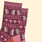 Women's Bamboo Socks - Hedgehog Fair Isle