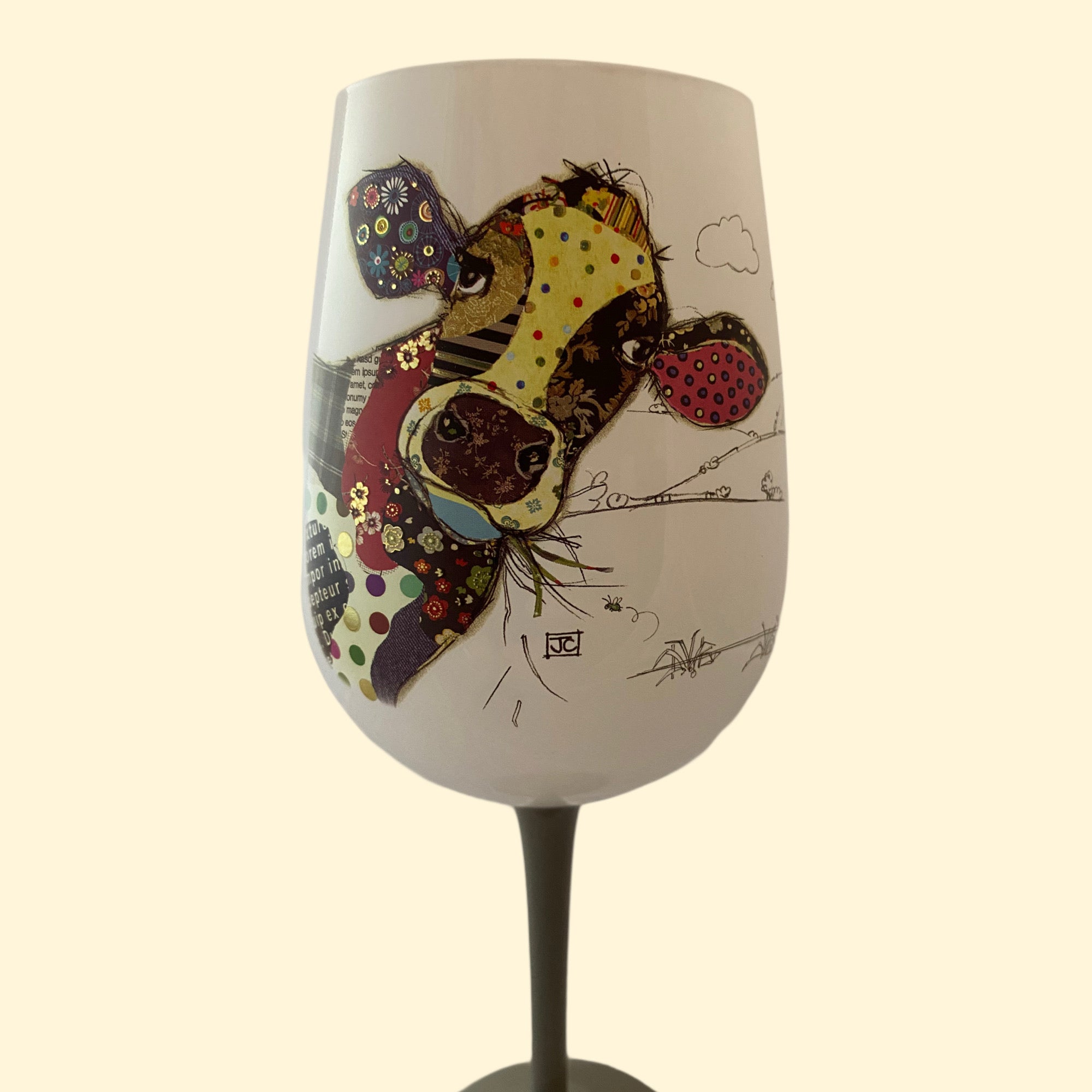 Connie Cow Wine Glass