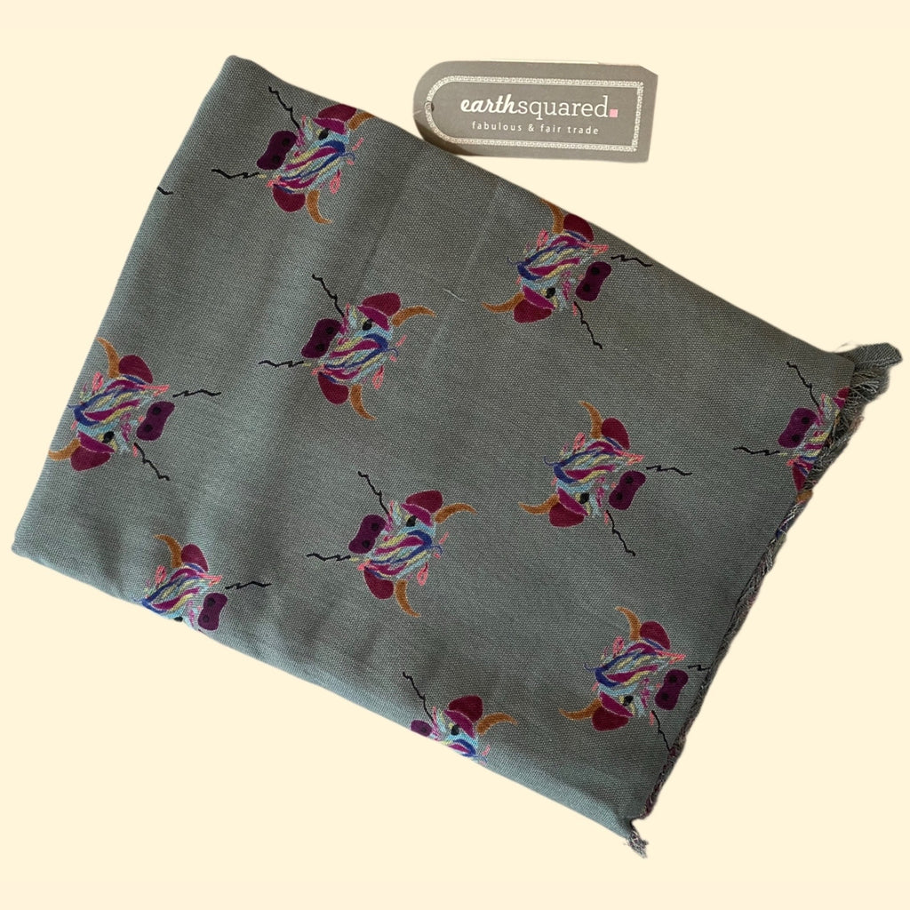 Earth Squared Highland Cow Scarf