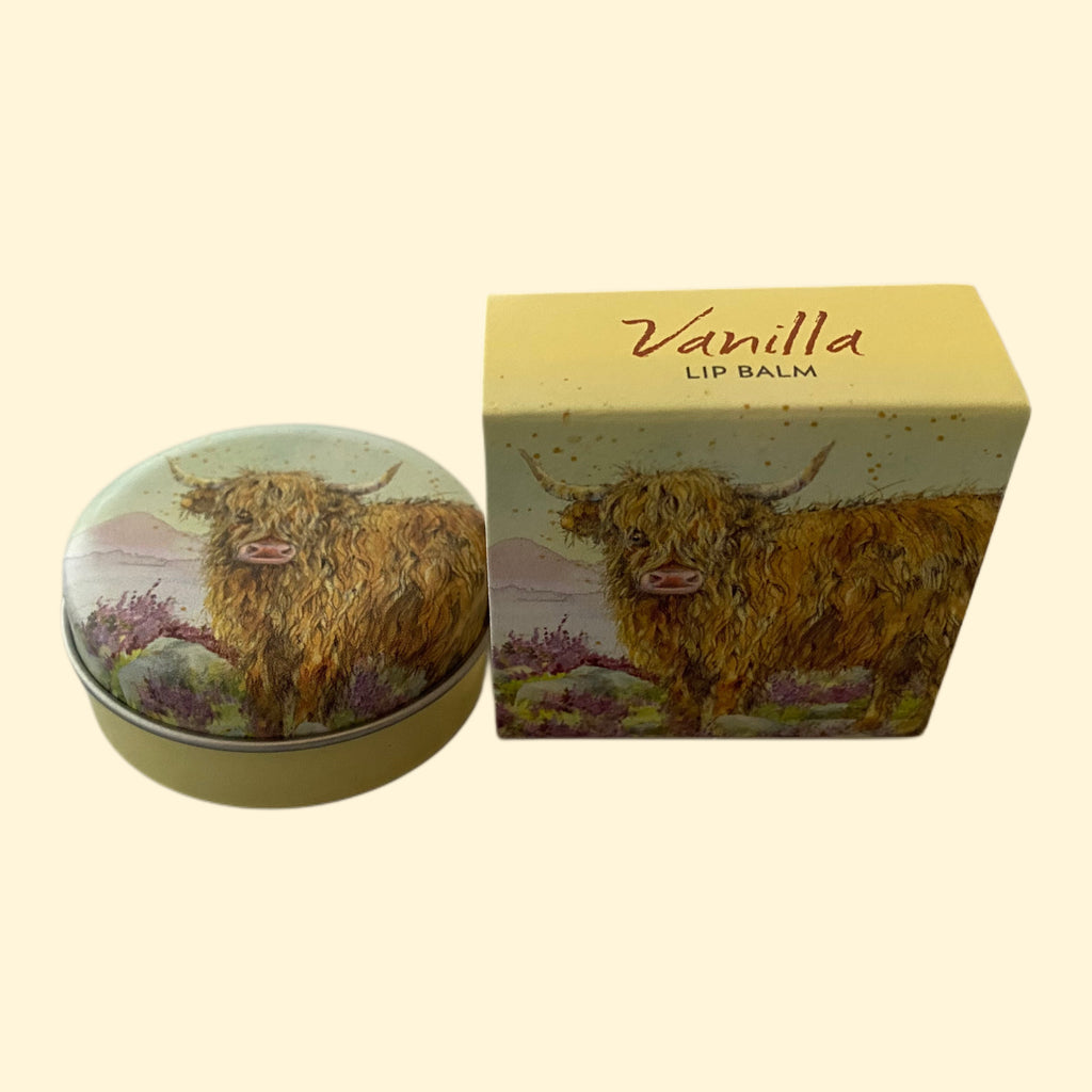 Highland Cow Lip Balm Tin - Vanilla