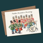 Twelve Drummers Drumming Christmas Card