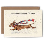 Dachshund Through The Snow Christmas Card