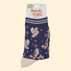 Women's Bamboo Socks - Barn Owls (Navy)