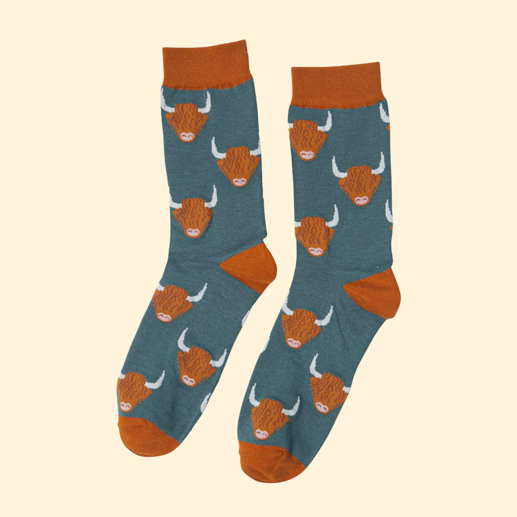 Men's Bamboo Socks - Highland Cow