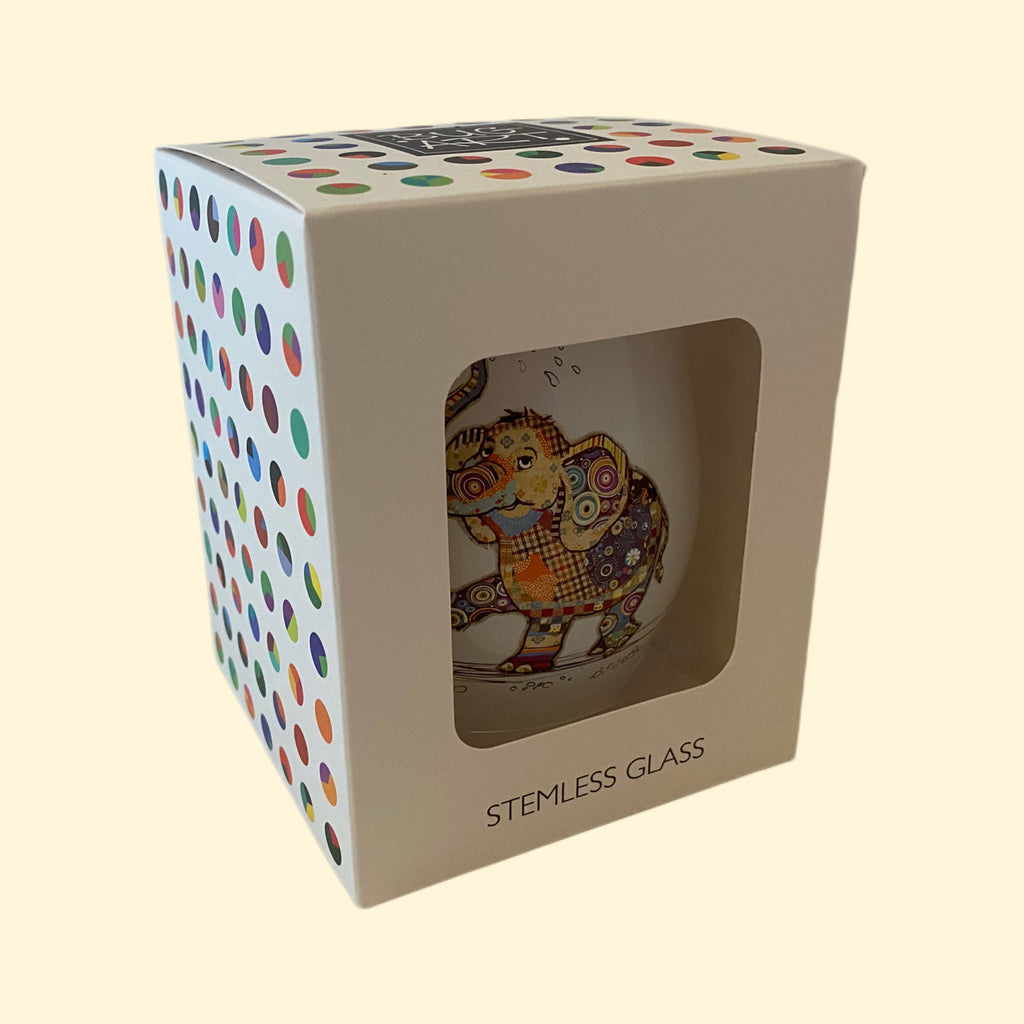 Eddie Elephant Stemless Wine Glass