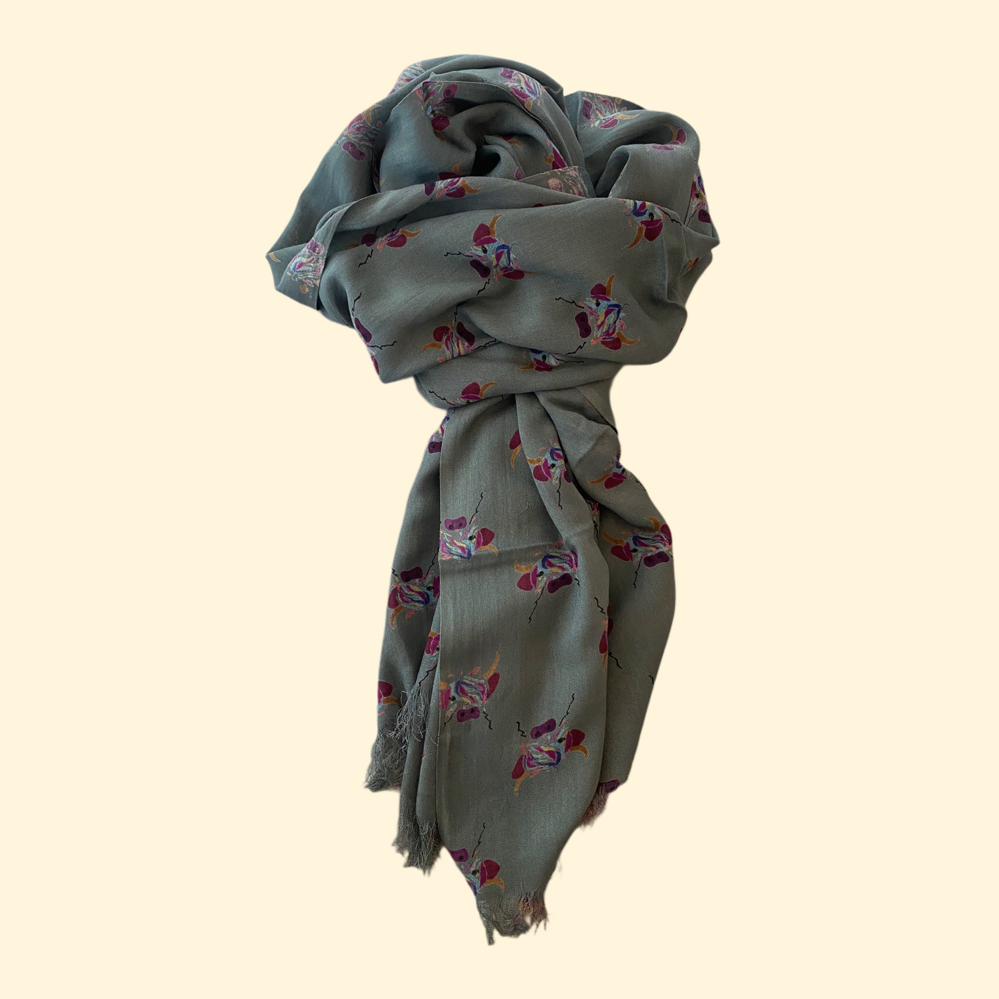 Earth Squared Highland Cow Scarf