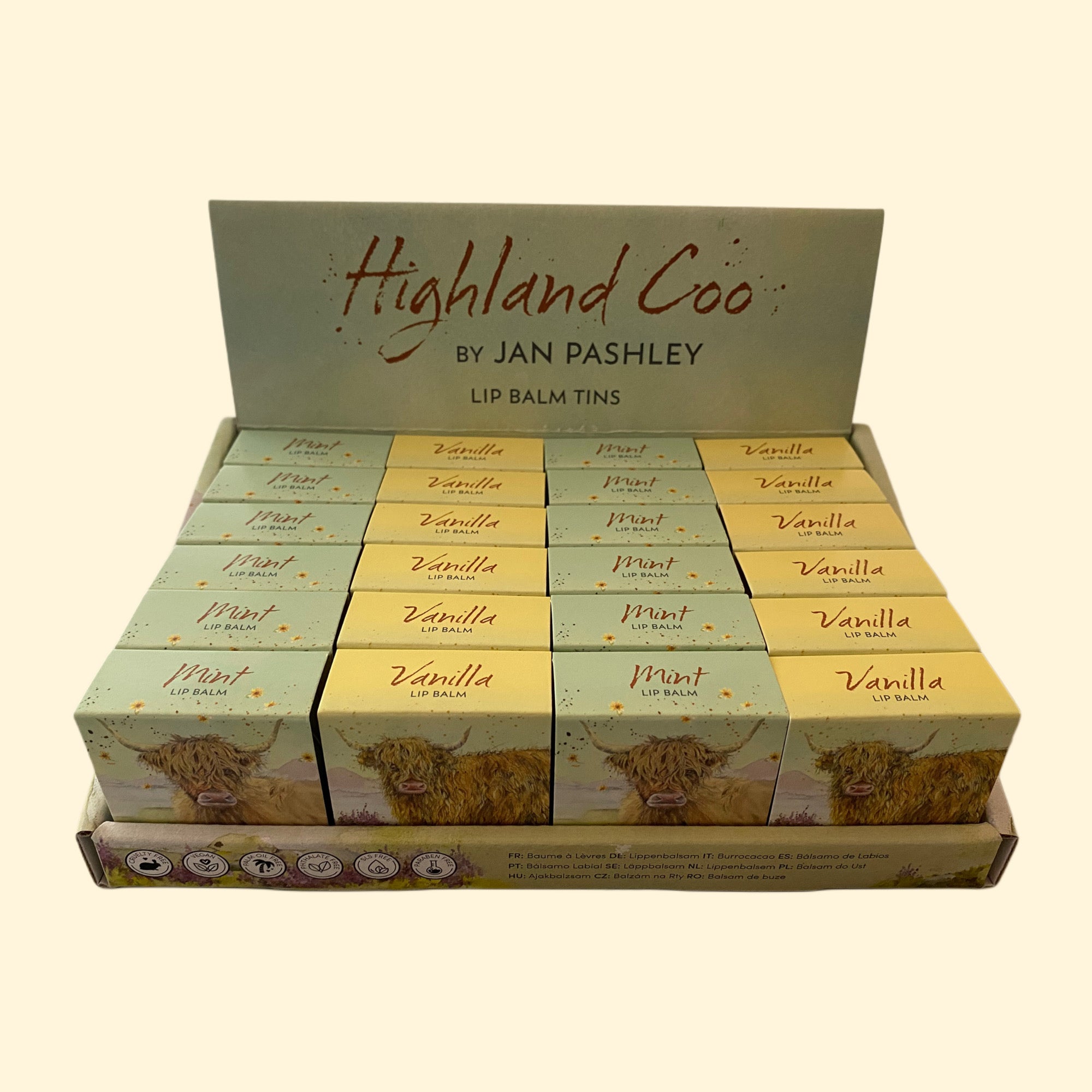 Highland Cow Lip Balm Tin - Vanilla