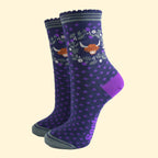 Women's Bamboo Socks - Highland Cow Wreath