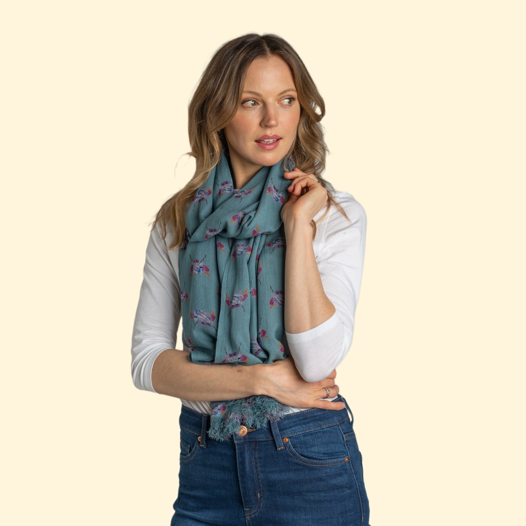 Earth Squared Highland Cow Scarf