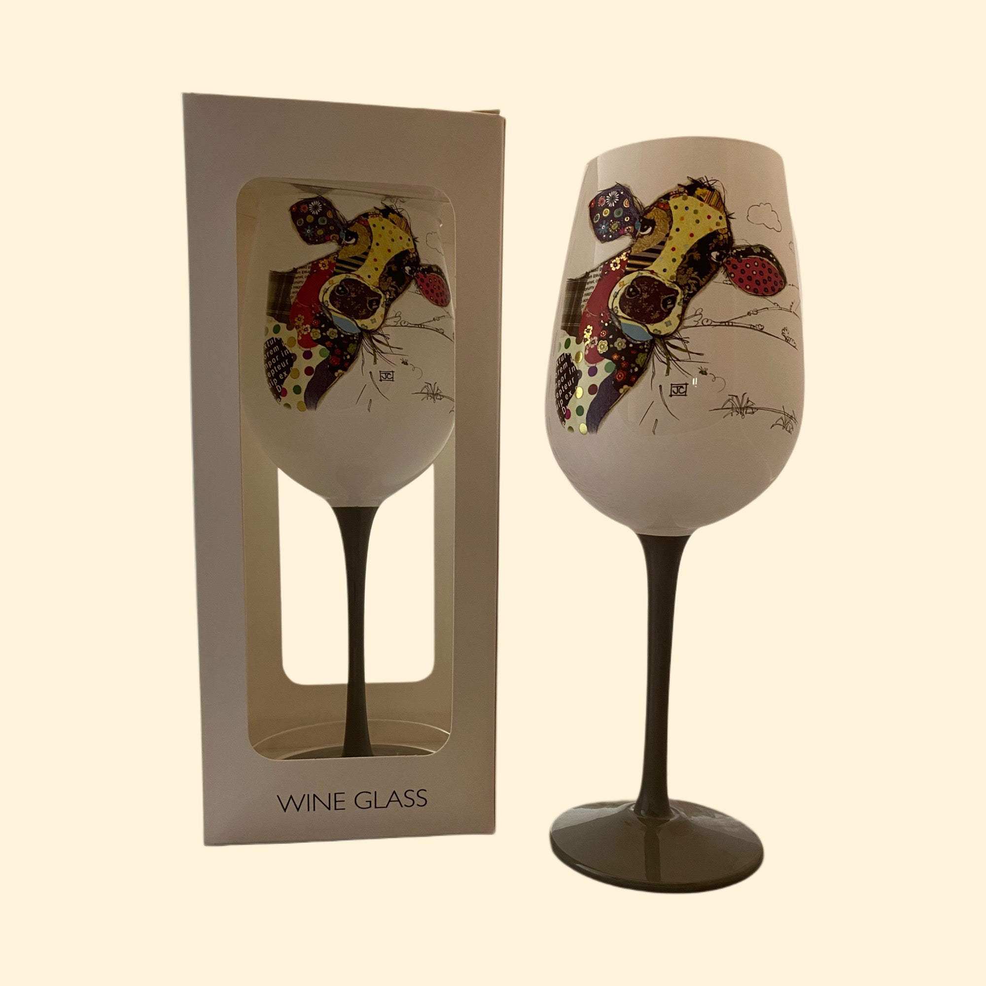 Connie Cow Wine Glass