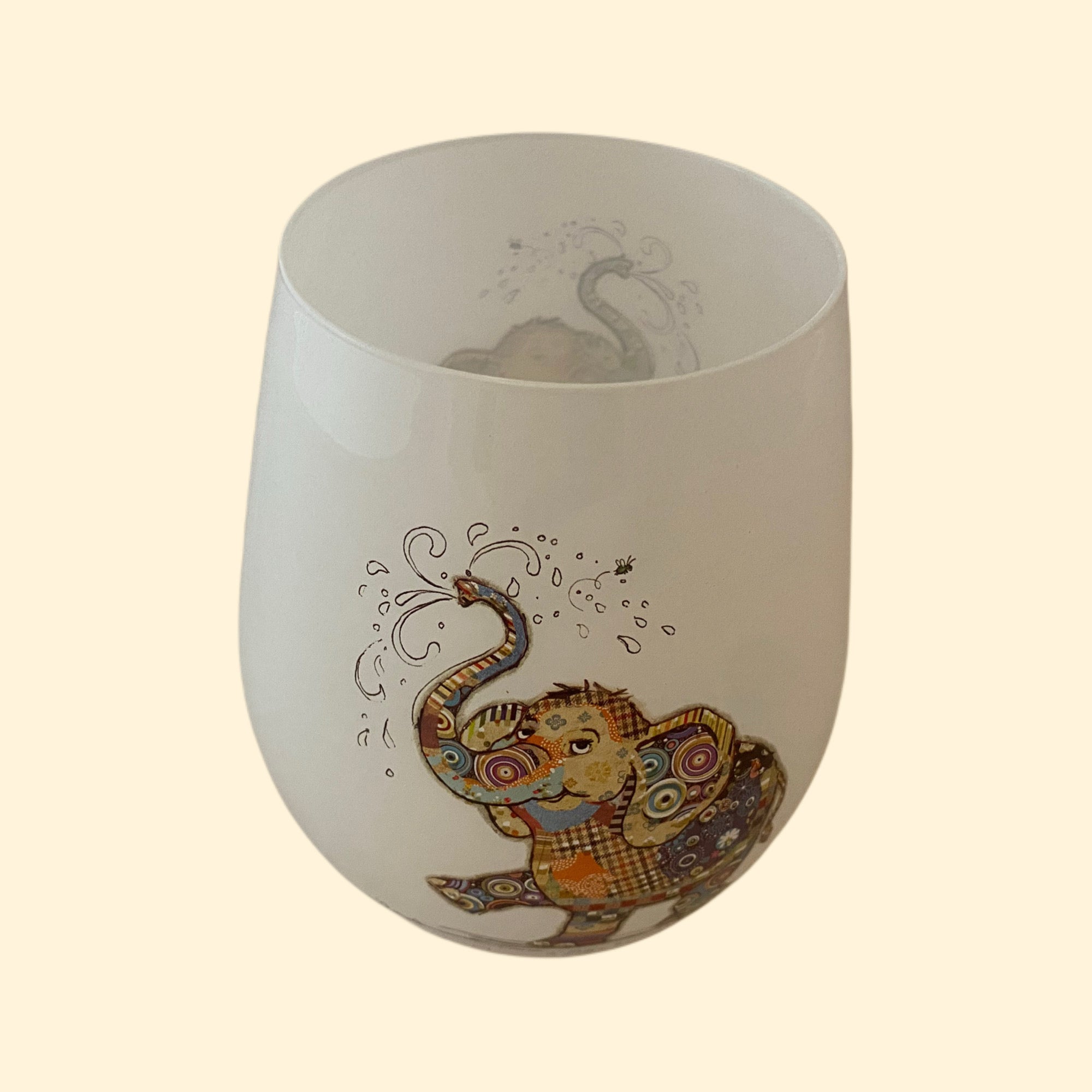 Eddie Elephant Stemless Wine Glass