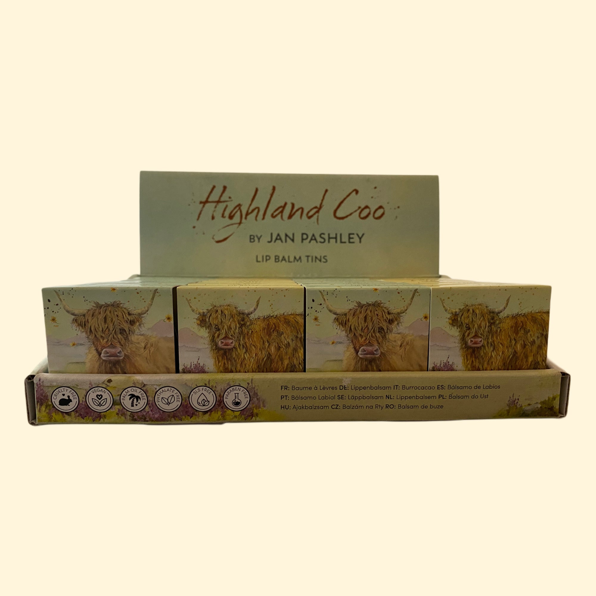 Highland Cow Lip Balm Tin - Vanilla