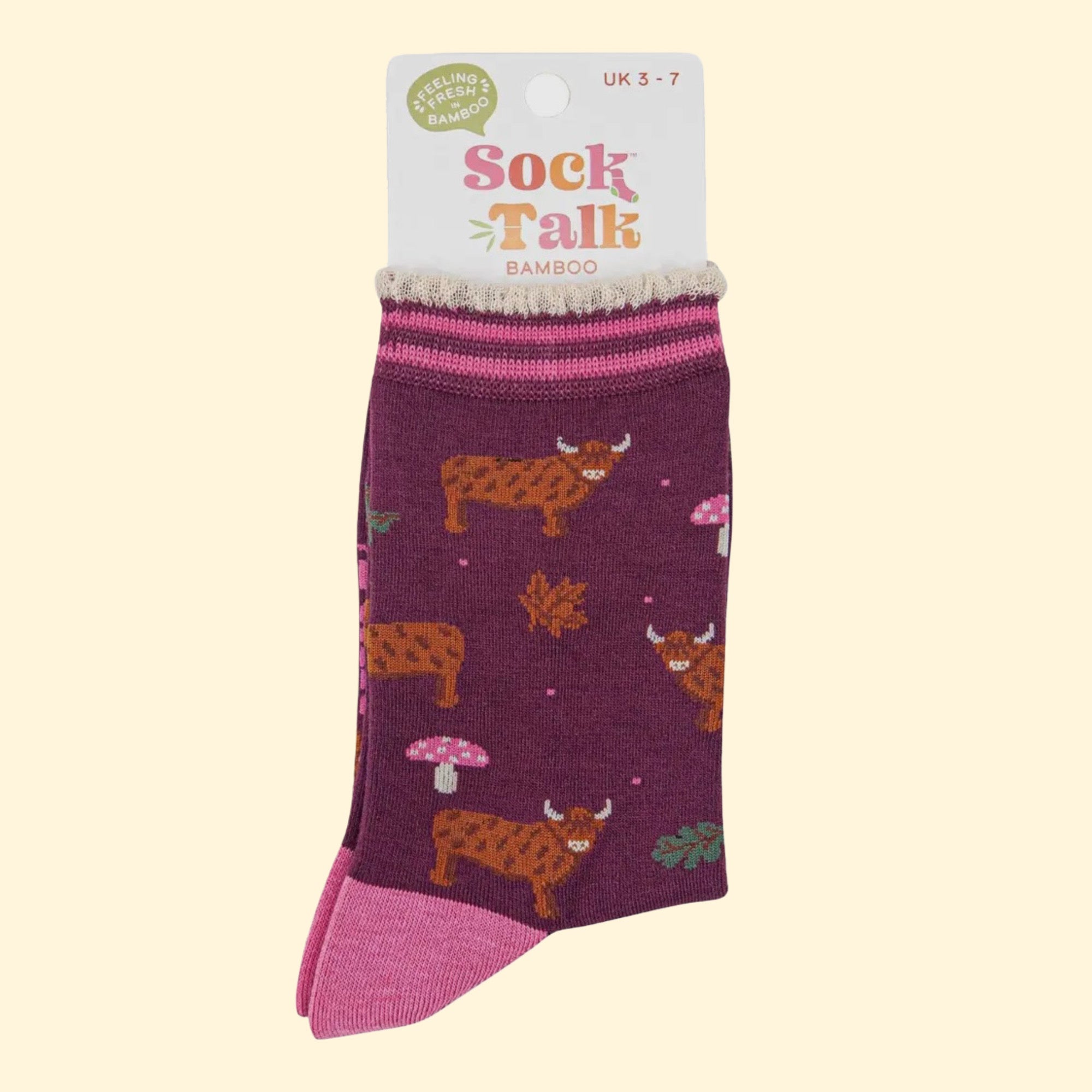Women's Bamboo Socks - Highland Cow