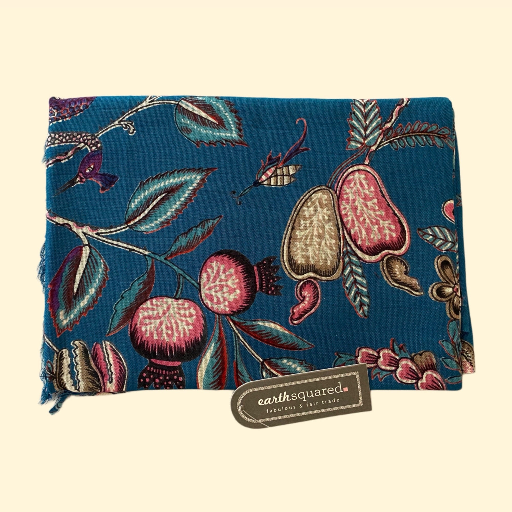 Earth Squared Botanical Scarf - Teal