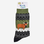Men's Bamboo Socks - Winter Highland Cow
