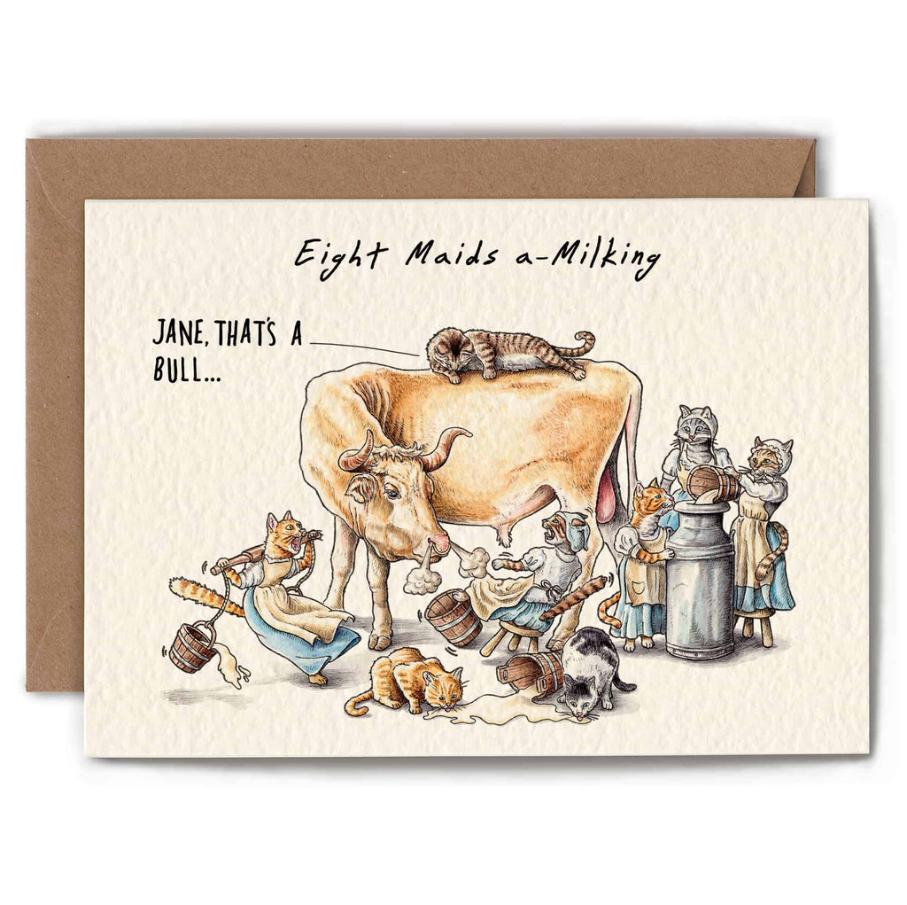 Eight Maids a-Milking Christmas Card