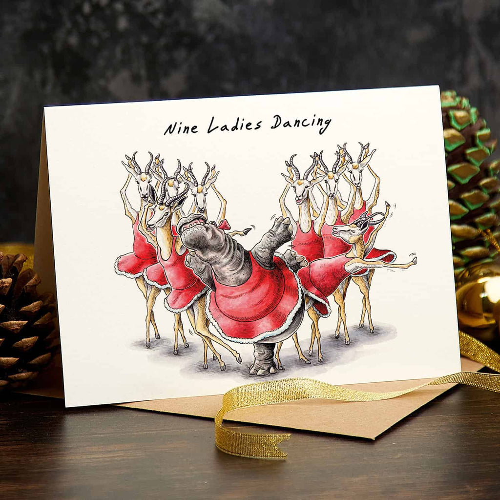 Nine Ladies Dancing Christmas Card