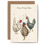 Three French Hens Christmas Card