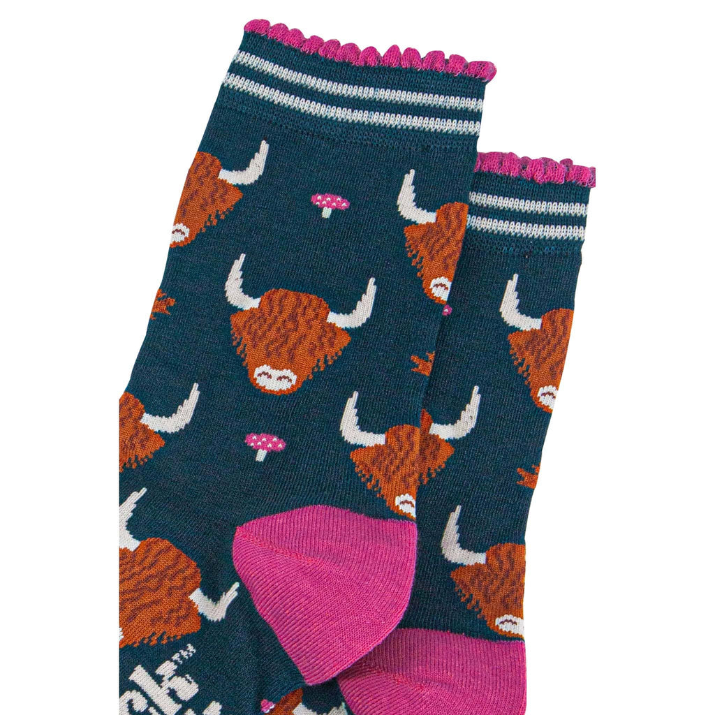 Women's Bamboo Socks - Highland Cow