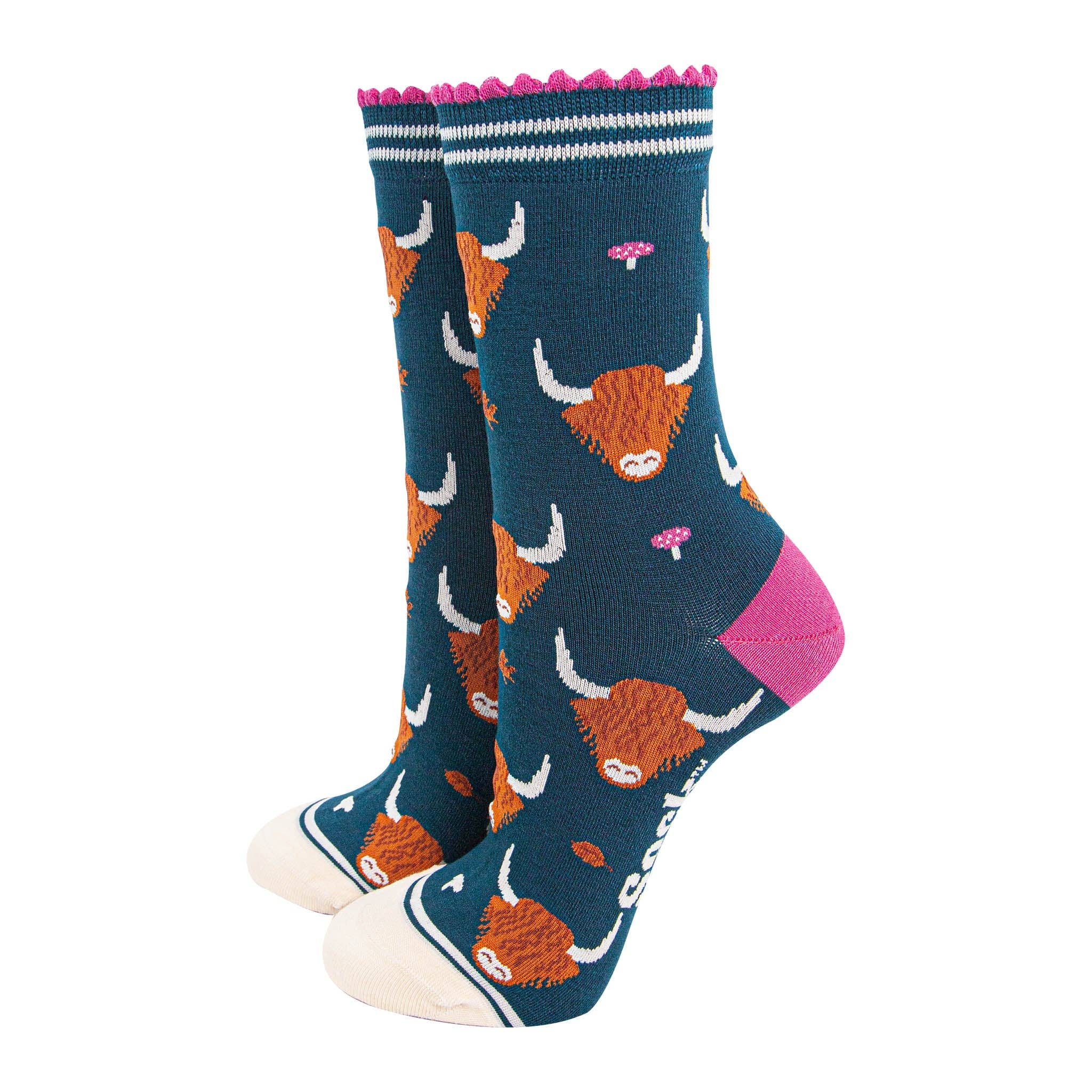 Women's Bamboo Socks - Highland Cow