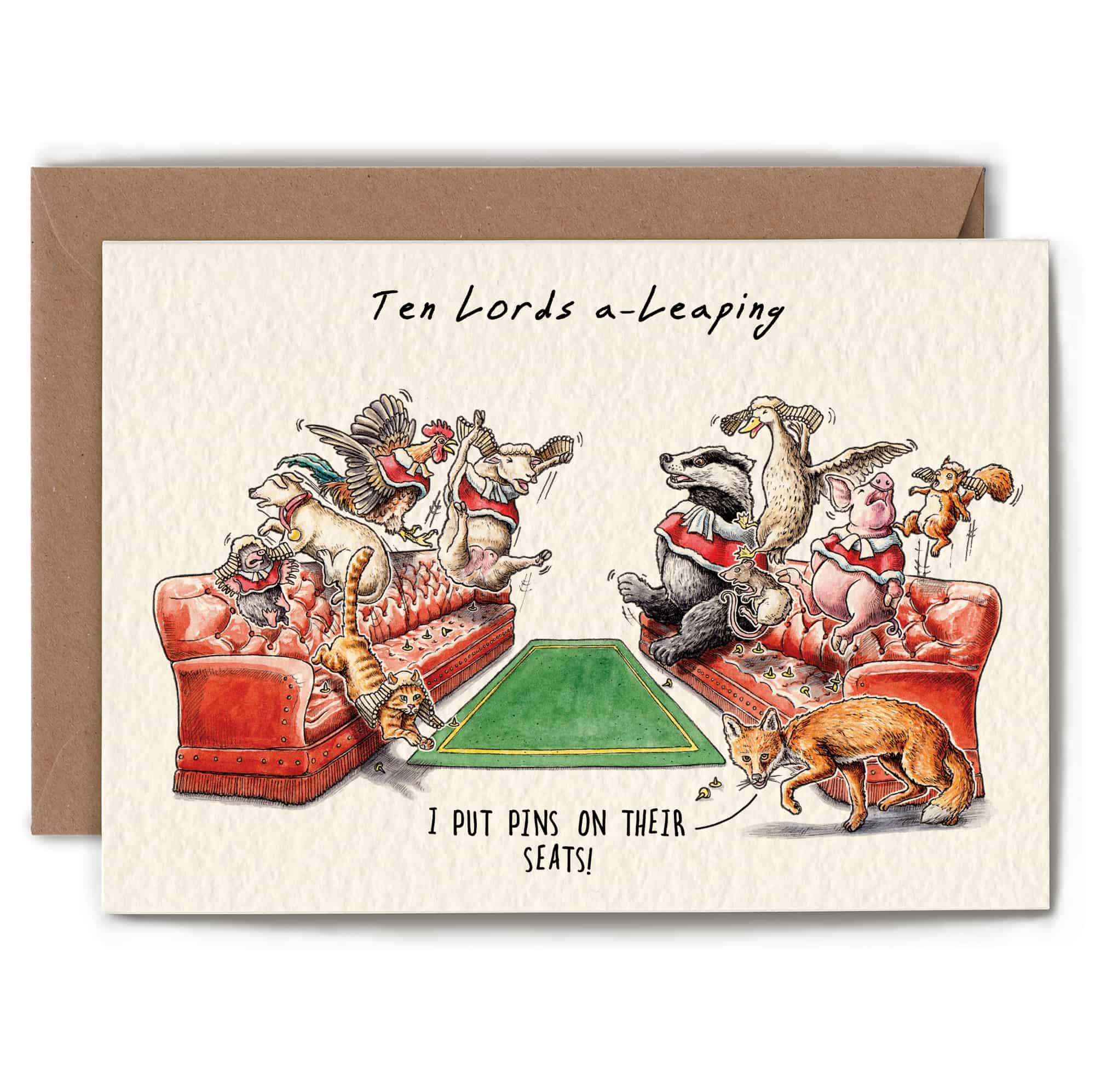 Ten Lords a-Leaping Christmas Card